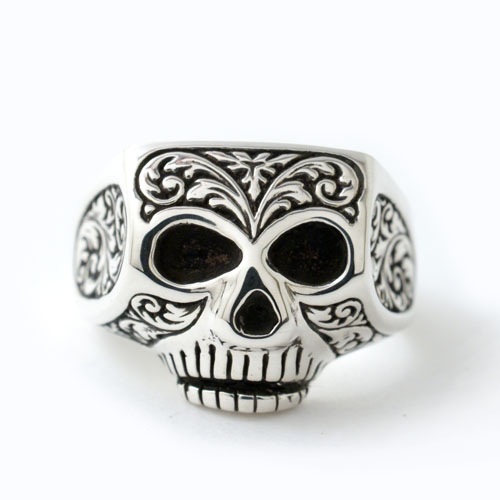 CHARCOAL*GREEN限定　ジムスカルの裏抜きなしタイプ JIM SKULL ENGRAVED 裏抜き無SOLIDタイプ の販売【CHARCOAL*GREEN