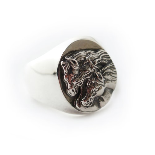 PHARAOHS HORSES RING OVAL SMALL/ALL SILVER の販売【CHARCOAL