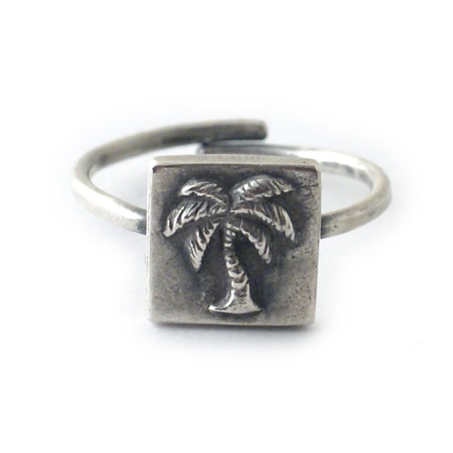 PALM TREE RING SMALL SILVER 別注（#9～#11） の販売【CHARCOAL*GREEN 