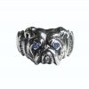 BULL RING SILVER SAPPHIRE CUSTOM