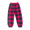 O.K. VINYL BUFFALO CHECK PANTS RED  #L