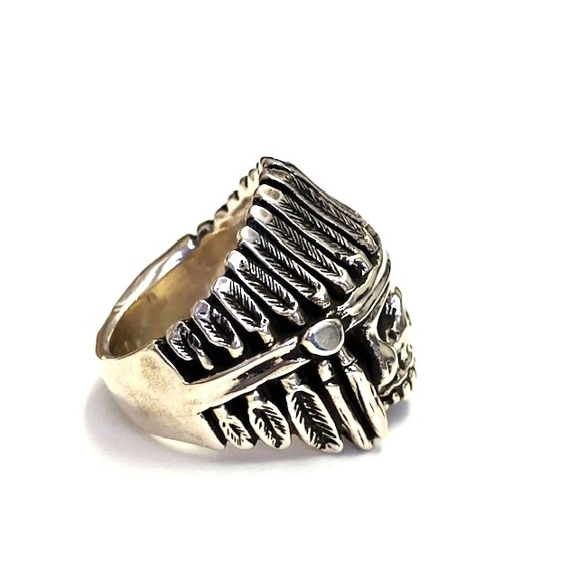 INDIAN CHIEF SKULL RING