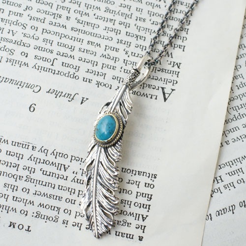 GARDEN OF EDEN CG別注 Feather Necklace の販売【CHARCOAL*GREEN 