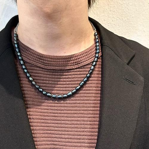 Ρޥܹϡѥǥ SILVER CHAIN NECKLACE BLACK PEARL