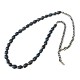 SILVER CHAIN NECKLACE BLACK PEARL