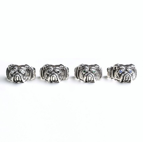 BULL RING SILVER BLACK ZIRCONIA CUSTOM