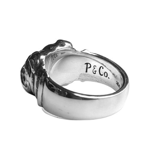 BULL RING SILVER BLACK ZIRCONIA CUSTOM