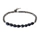 SILVER CHAIN BRACELET BLACK PEARL