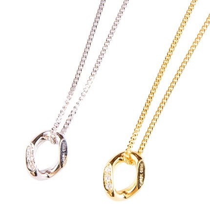 MEMENTO MORI SILVER NECKLACE SMALL COATING + STONES.