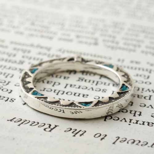 GARDEN OF EDEN TRIANGLE TURQUOISE FLAT RING