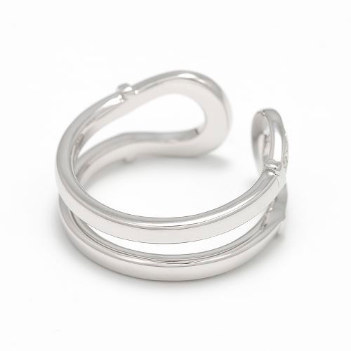 Double Horseshoe Ring - Silver w/CZ