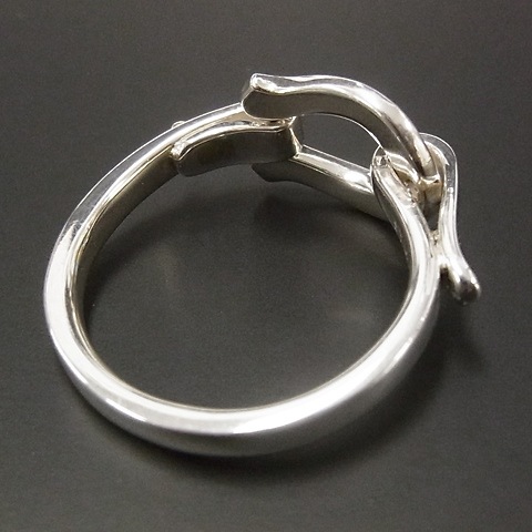 Medium Horseshoe Band Ring - Silver w/CZ