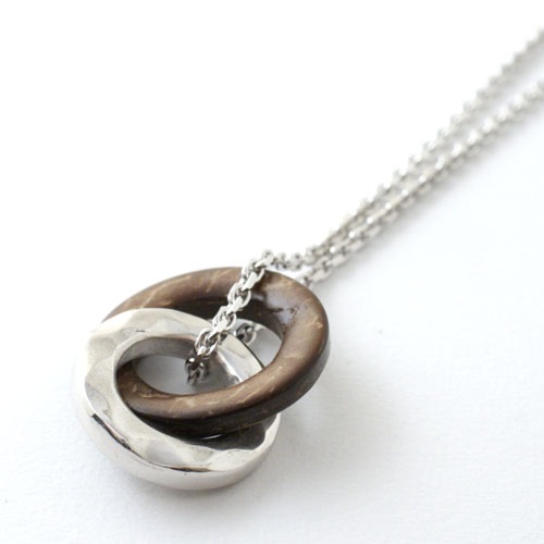 METAL & WOOD NECKLACE