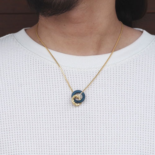 METAL & WOOD NECKLACE