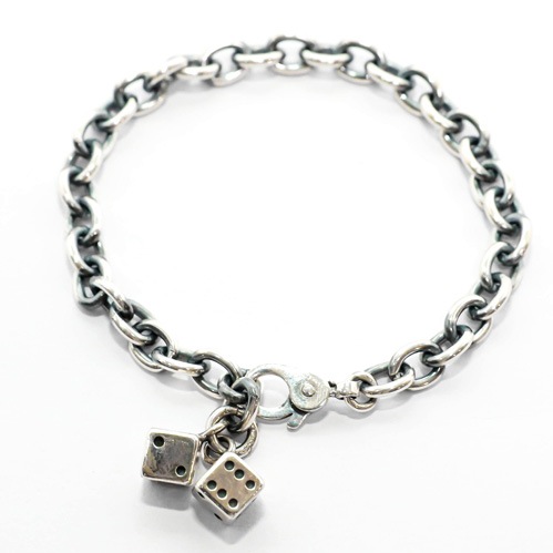 GAMBLER W DICE CHAIN BRACELET SV925