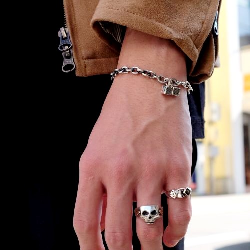 GAMBLER W DICE CHAIN BRACELET SV925