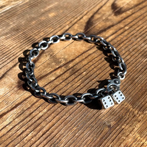 GAMBLER W DICE CHAIN BRACELET SV925