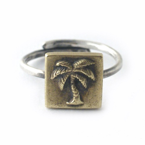 PALM TREE RING SMALL  BRASS��#9��#11��