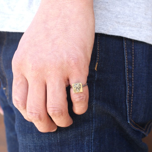 PALM TREE RING SMALL  BRASS��#9��#11��