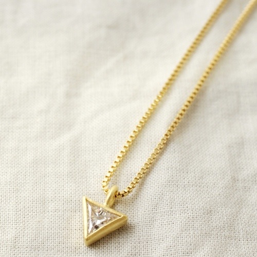 TRIANGLE CZ GOLD NECKLACE