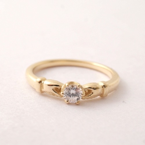 CLADDAGH ENGAGEMENT RING-18KYG