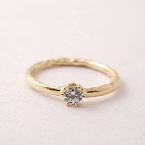 FLAT SLENDER ENGAGEMENT RING-18KYG