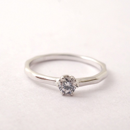 WAVE SLENDER ENGAGEMENT RING-PT900