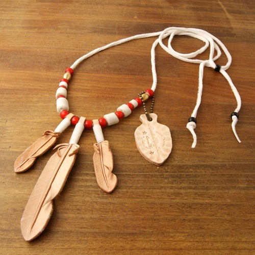 Feather&Beads Necklace Natural