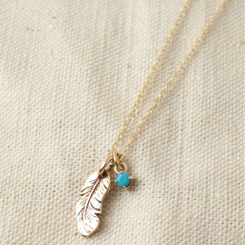 X-SMALL FEATHER W NECKLACE K10