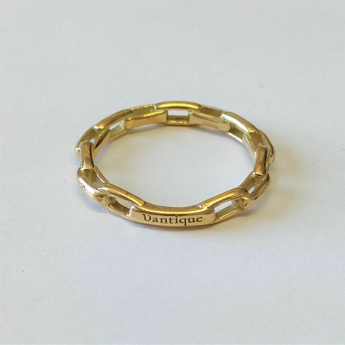 VANTIQUE VINTAGE STYLE GOLD CHAIN RING