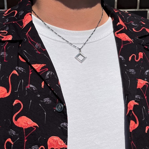 BLANK FRAME NECKLACE SILVER925