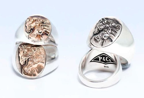 PHARAOHS HORSES RING OVAL LARGE/SILVER��K10��