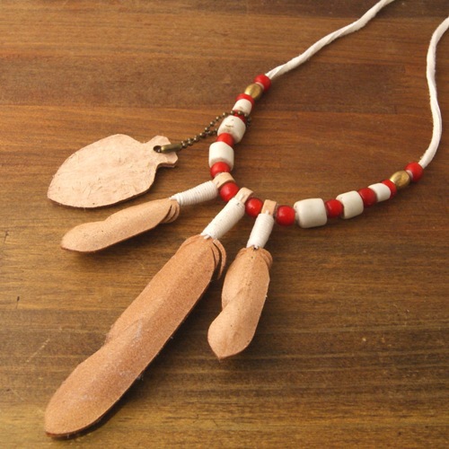 Feather&Beads Necklace Natural