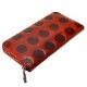 ZOO ROUND ZIP LONG WALLET GARCONS POLKA DOTS EMBOSSED LEATHER