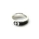 Black Enameled RingSILVER