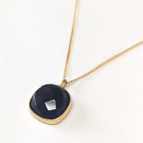 ���Ρ��ޥ�߷ä�Ȥ������ѥ�ǥ롦GOLD ONYX SIGNET TYPE NECKLACE