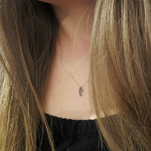 X-SMALL FEATHER W NECKLACE K10