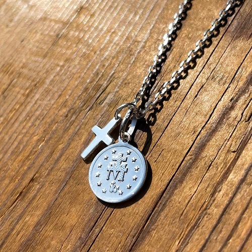 MEDAI & CROSS SET NECKLACE ALL SV