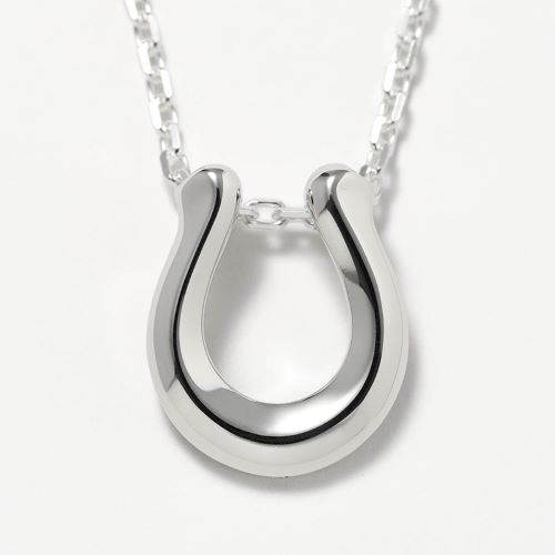 Ridge Horseshoe Necklace Large - Silver