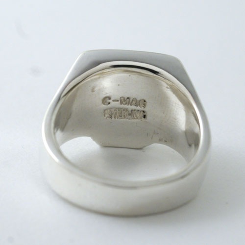 CG LIMITED JIM SKULL RING SILVER EYEPATCH with EMERALD