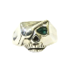 CG LIMITED JIM SKULL RING SILVER EYEPATCH with EMERALD