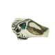 CG LIMITED JIM SKULL RING SILVER EYEPATCH with EMERALD