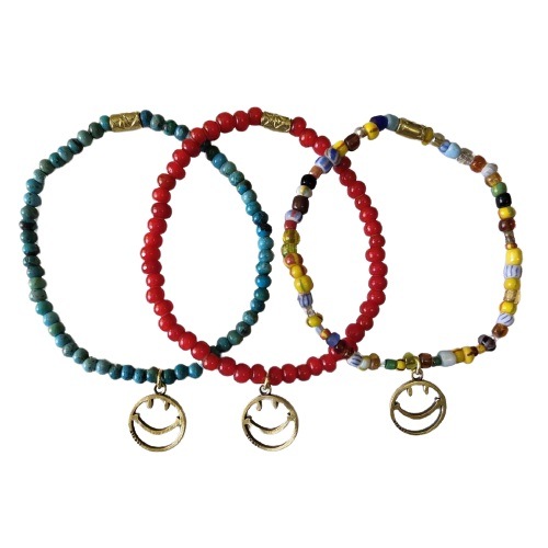 SMILE OPEN WORK BEADS BRACELET