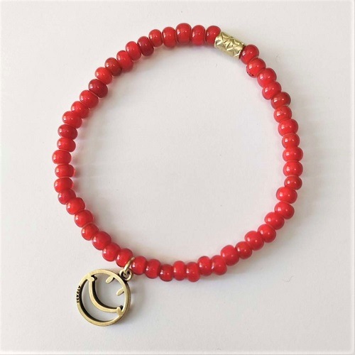 SMILE OPEN WORK BEADS BRACELET