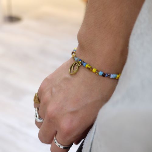 SMILE OPEN WORK BEADS BRACELET