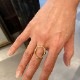 Rusty Thought Stitch Oval Frame Ring diamond
