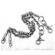 BULL WALLET CHAIN SILVER. WHITE or BLACK DIAMONDS
