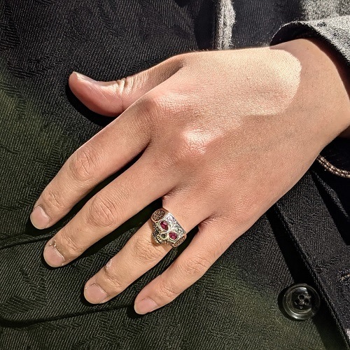 JIM SKULL ENGRAVED-SE-RUBY-