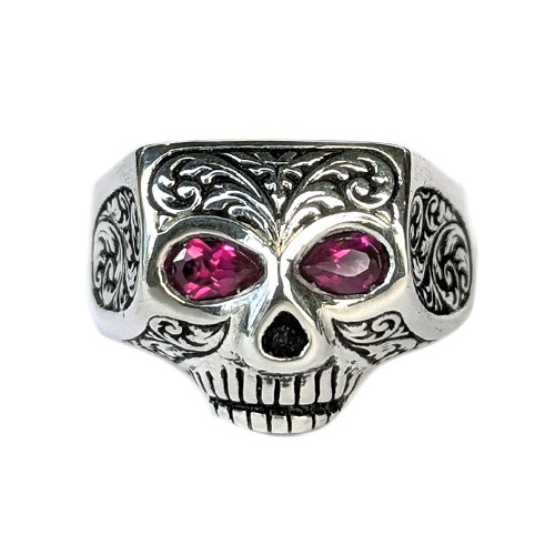 JIM SKULL ENGRAVED-SE-RUBY-