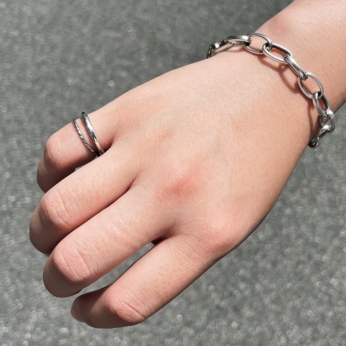 LINK RING FREE & EAR CUFF SILVER925